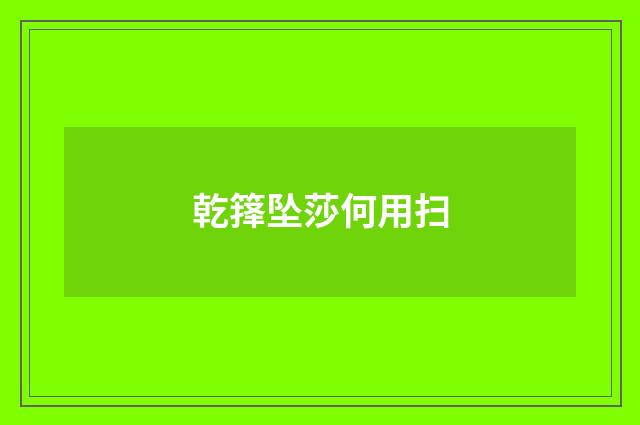 乾箨坠莎何用扫