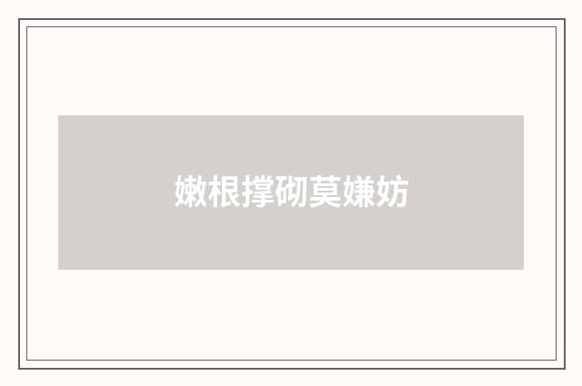 嫩根撑砌莫嫌妨