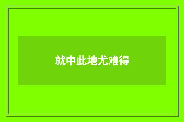 就中此地尤难得