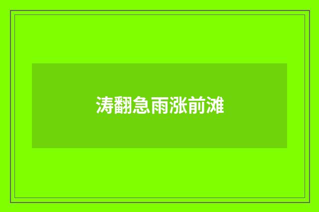 涛翻急雨涨前滩