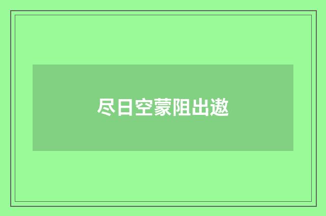 尽日空蒙阻出遨