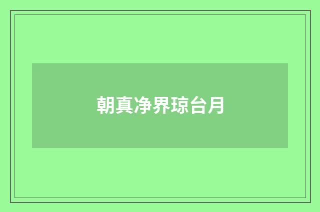 朝真净界琼台月