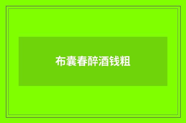 布囊春醉酒钱粗