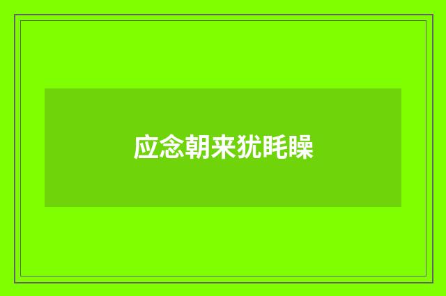 应念朝来犹眊矂