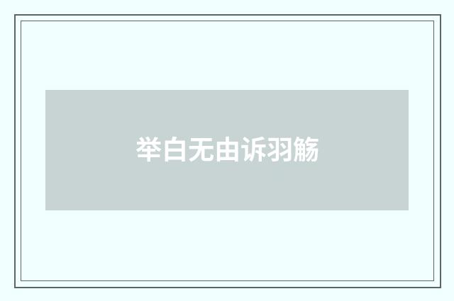 举白无由诉羽觞