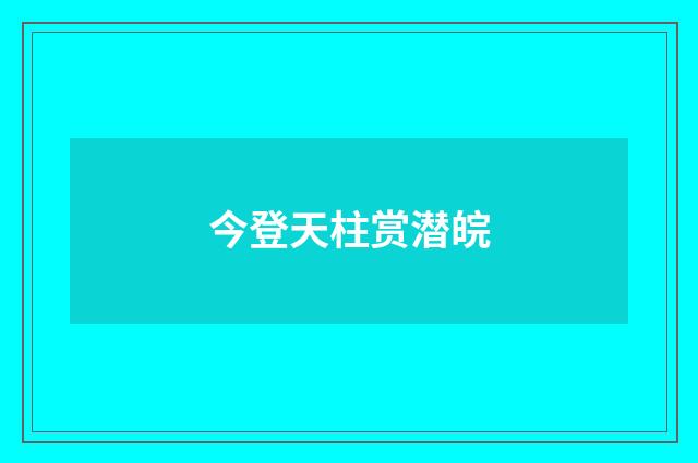 今登天柱赏潜皖