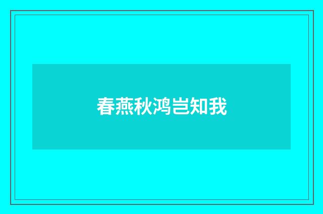 春燕秋鸿岂知我
