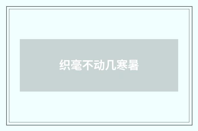 织毫不动几寒暑