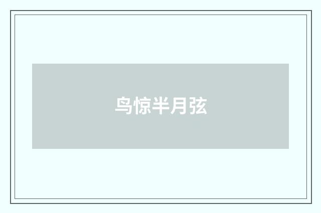 鸟惊半月弦