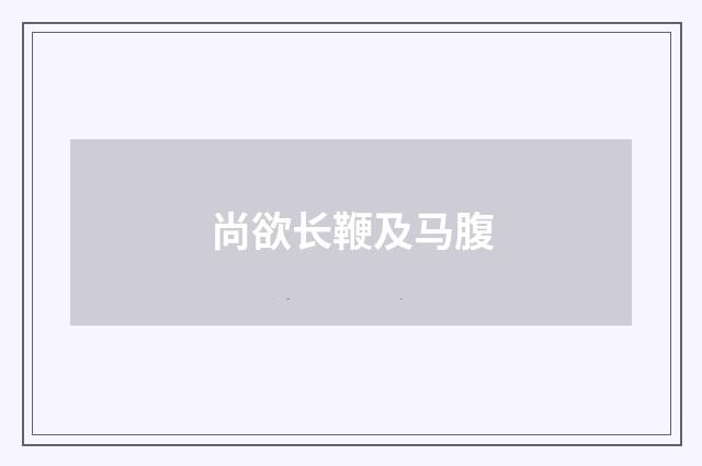 尚欲长鞭及马腹
