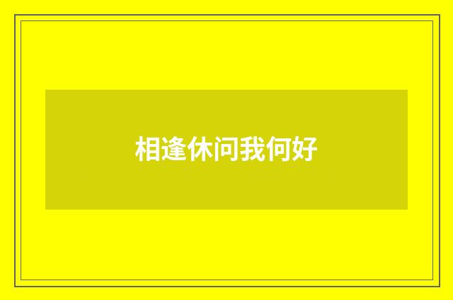 相逢休问我何好