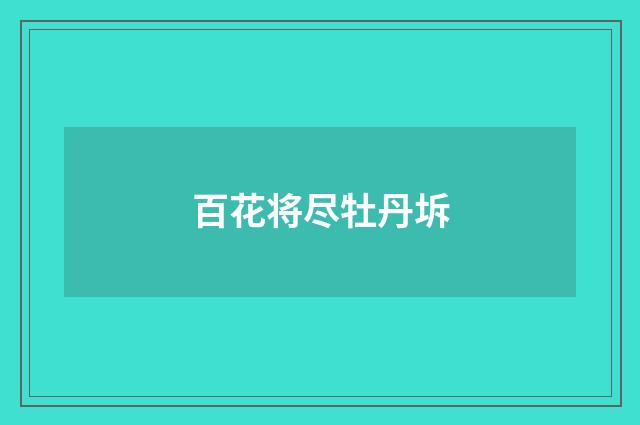 百花将尽牡丹坼