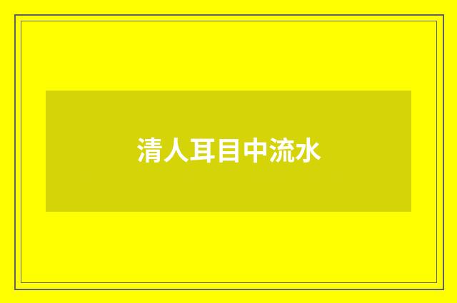 清人耳目中流水