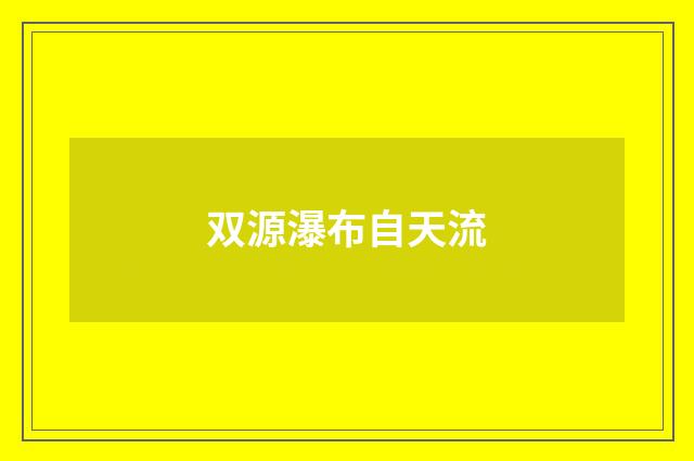 双源瀑布自天流