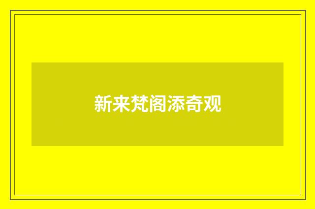 新来梵阁添奇观