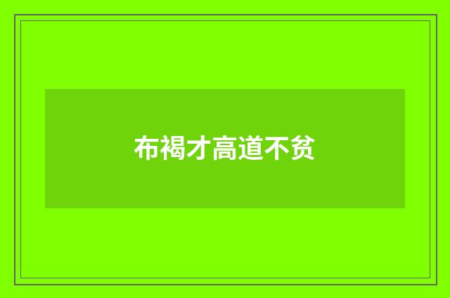 布褐才高道不贫