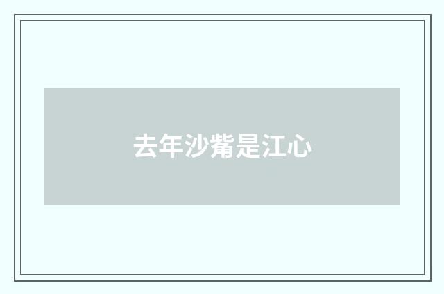 去年沙觜是江心
