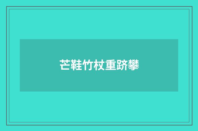 芒鞋竹杖重跻攀