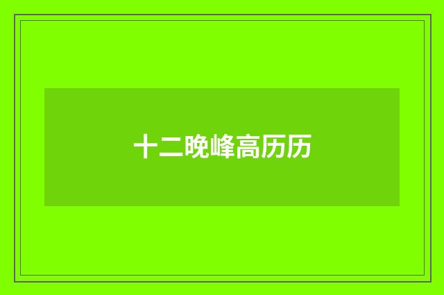 十二晚峰高历历