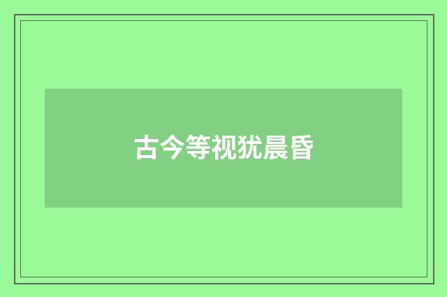 古今等视犹晨昏