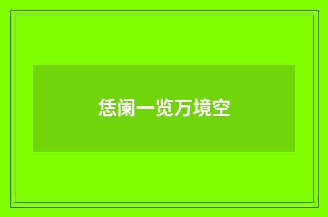 恁阑一览万境空