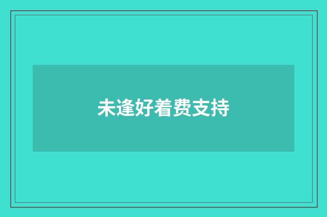 未逢好着费支持