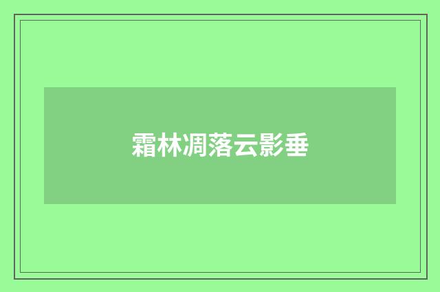 霜林凋落云影垂