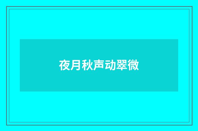 夜月秋声动翠微