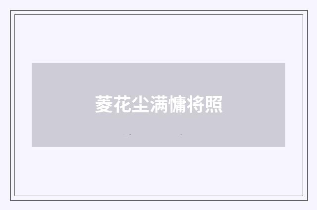 菱花尘满慵将照