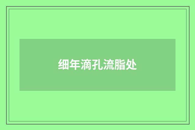 细年滴孔流脂处
