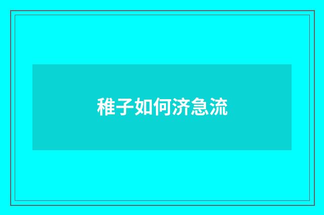 稚子如何济急流