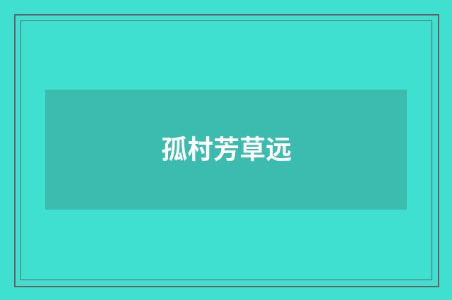 孤村芳草远