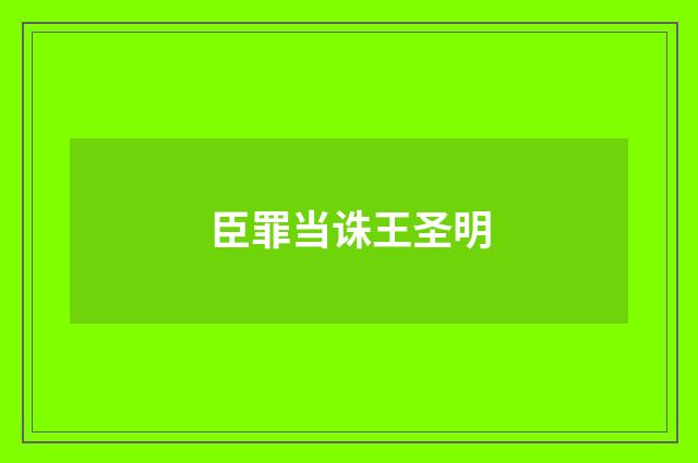 臣罪当诛王圣明