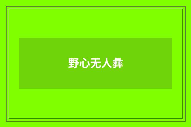 野心无人彝