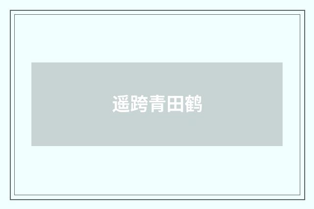 遥跨青田鹤