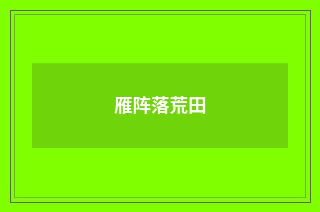 雁阵落荒田