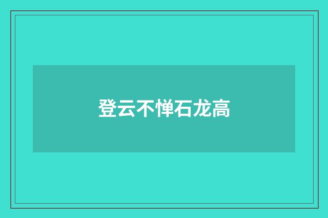 登云不惮石龙高