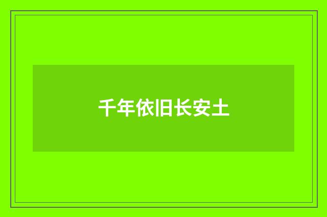 千年依旧长安土