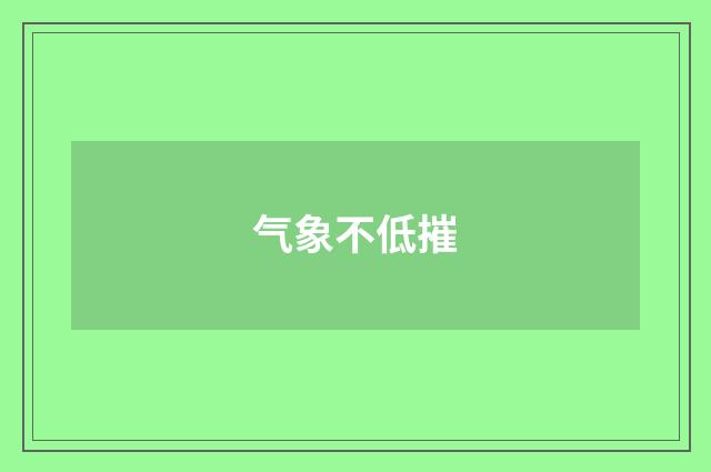 气象不低摧