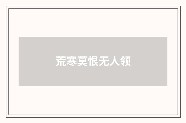 荒寒莫恨无人领