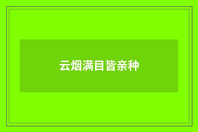 云烟满目皆亲种