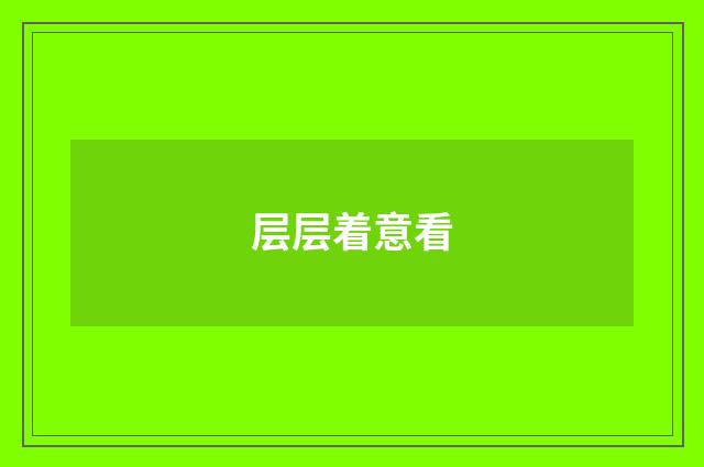 层层着意看