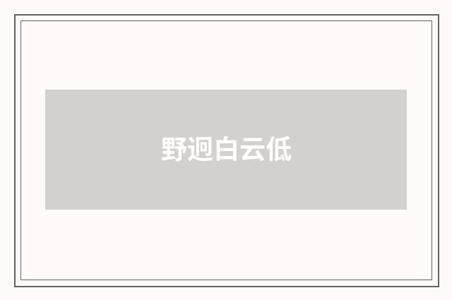 野迥白云低