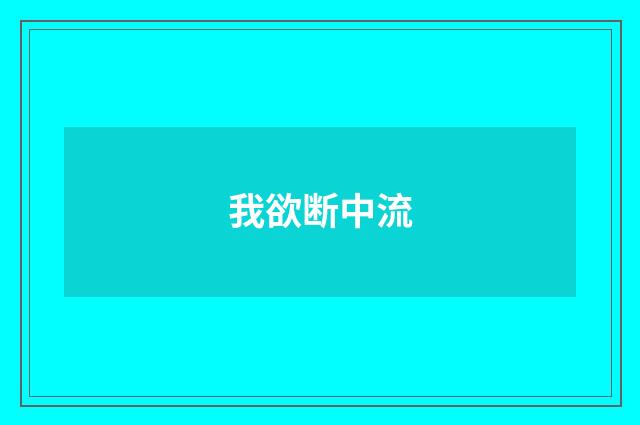 我欲断中流