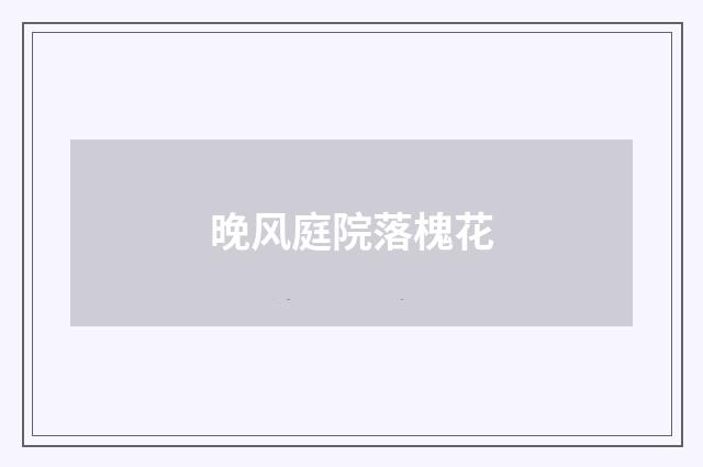 晚风庭院落槐花