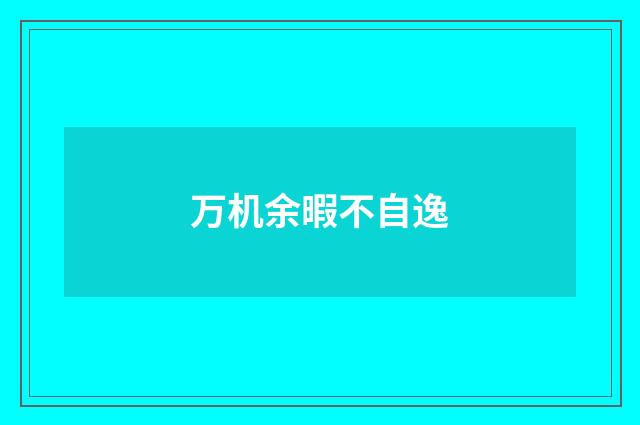 万机余暇不自逸
