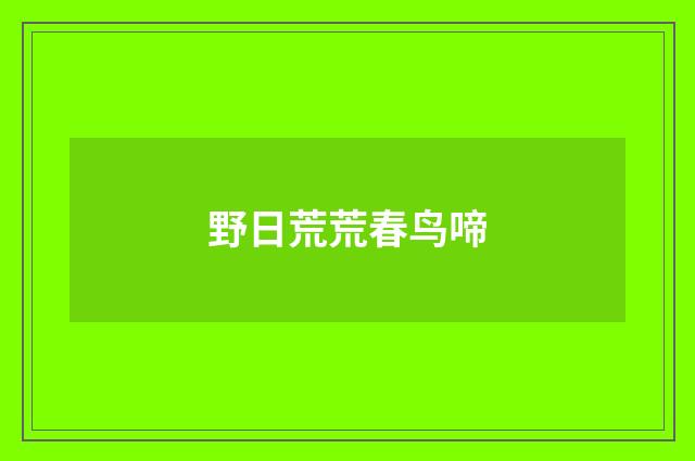 野日荒荒春鸟啼