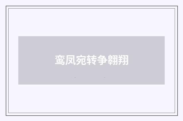 鸾凤宛转争翱翔