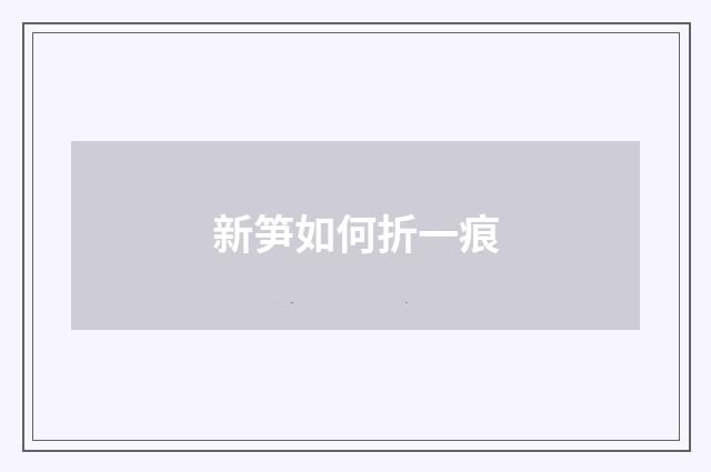 新笋如何折一痕