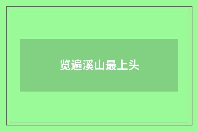 览遍溪山最上头